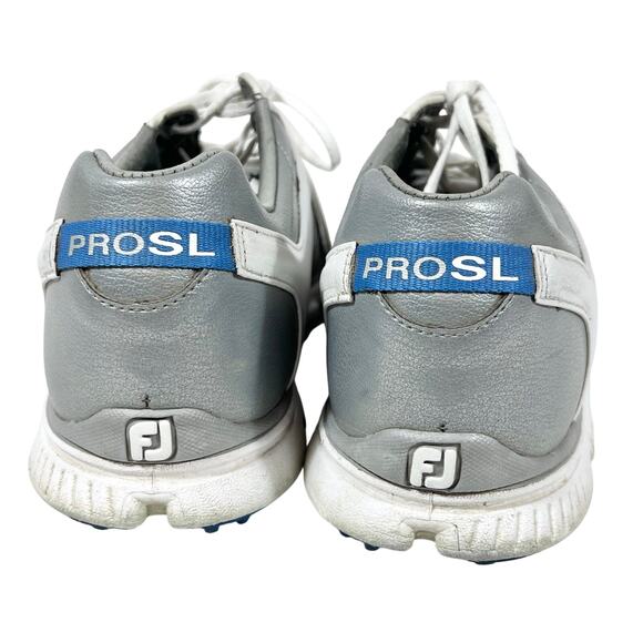 Footjoy Pro SL Golf Spikeless Shoes Men 10 White Gray Leather 53266 Used main image 5